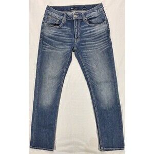 BKE Mason Taper Stretch Jean Men 32x32 Regular Fit Sanded Whiskered Modern Denim